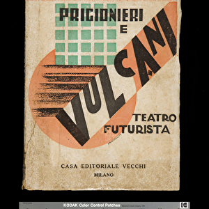 Futurism: cover of "Prigionieri e Vulcani"1927 (engraving)