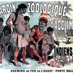 The Galibis Indians, exhibition at the Paris Zoological Garden, 1882 (poster)