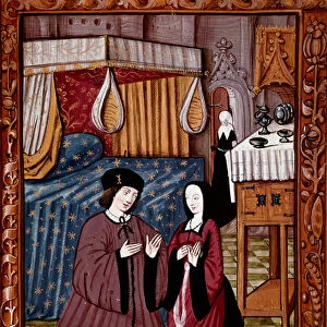 Gallant encounter in a bedroom Probably the love of Jean III de Brush and Louise de Laval