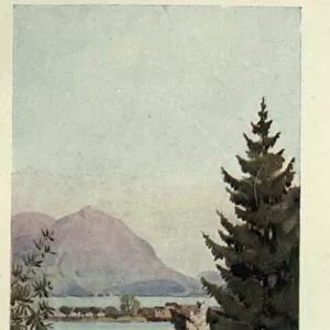 A Garden, Lago di Como, Illustration from The Italian lakes by Richard Bagot, 1912 (colour litho)