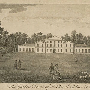 The garden front of the Royal Palace at Kew, London (engraving)
