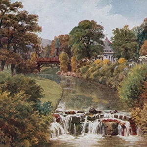 The Gardens, Buxton (colour litho)