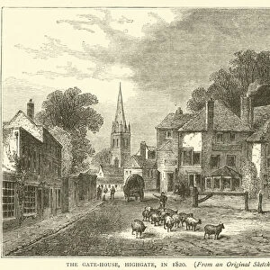 The Gate-House, Highgate, in 1820, from an original sketch (engraving)