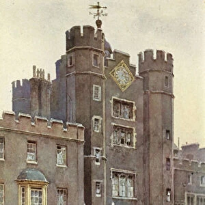 Gatehouse, St Jamess Palace (colour litho)