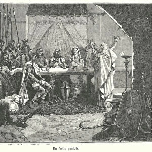 Gauls feasting (engraving)