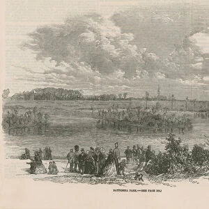 General view of people in Battersea Park (engraving)