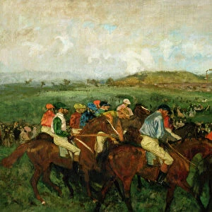 Gentlemen race. Before the Departure, 1862 (oil on canvas)