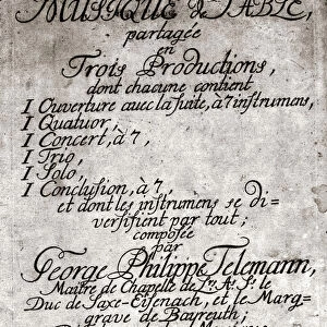 Georg Philipp Telemann. German composer (Magdeburg, 1681 in Hamburg, 1767)