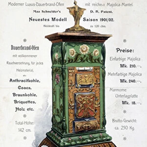 German advertisement for an art nouveau style boiler, late 19th century