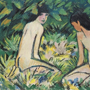 Girls in the Open Air (pastel on canvas)