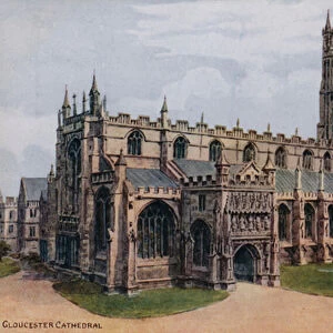 Gloucester Cathedral (colour litho)