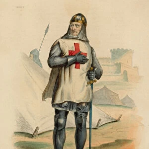 Godefroy de Bouillon (coloured engraving)