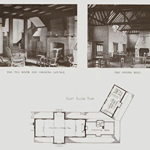 Golf Club House, Denham, The Tea Room and Smoking Lounge, The Dining Hall, First Floor Plan (b / w photo)