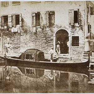 Gondola in Venice, c. 1855 (b / w photo)