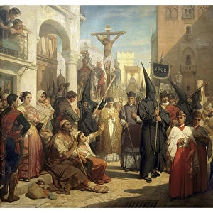 Good Friday Procession at Seville (oil on canvas)