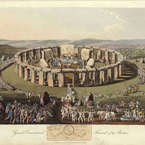 Grand conventional festival of the Britons (coloured engraving)