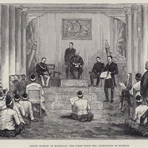 Grand Durbar at Mandalay, the First since the Annexation of Burmah (engraving)