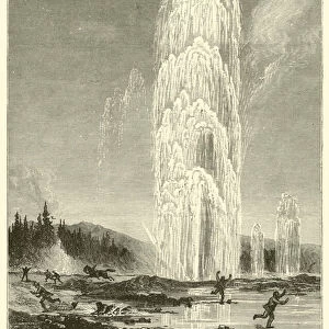 The Grand Geyser of the Yellowstone Park (engraving)