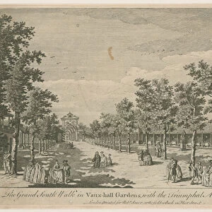 The Grand South Walk in Vauxhall Gardens (engraving)