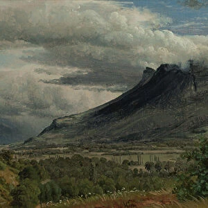 The Granier massif, view taken from the Cluse de Chambery 1850 Oil on paper