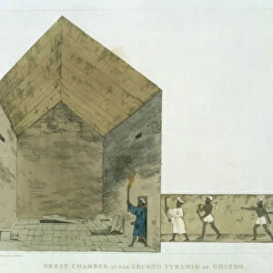 The Great Chamber in the second pyramid of Ghizeh, discovered by Giovanni Belzoni