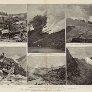 The Great Eruption at Mount Bandai, Japan (engraving)