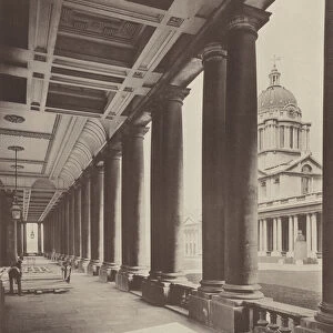 Greenwich Hospital, the Colonnade (b / w photo)