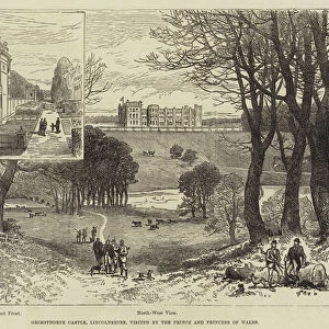 Grimsthorpe Castle, Lincolnshire, visited by the Prince and Princess of Wales (engraving)