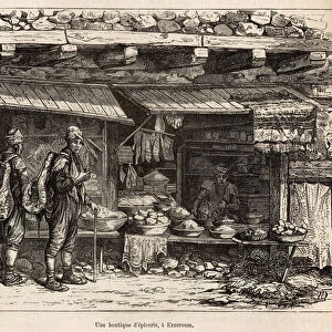 A grocery store in Erzeroum (Armenia), engraved after a drawing by the author