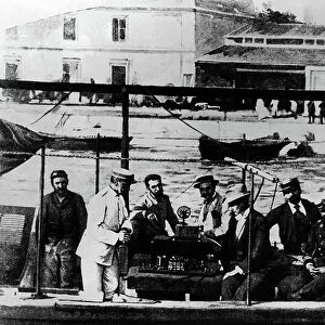 Guglielmo Marconi (1874-1937), Italian physicist and inventor aboard the San Bartolomeo in July 1897 gave a demostration of wireless telegraphy. (T. S. F. )