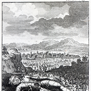 Gulliver captured by the Lilliputians, illustration from Gullivers Travels