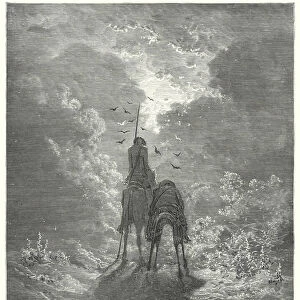 Gustave Dores Don Quixote: "We slept as soundly as if we had four feather-beds under us"(engraving)