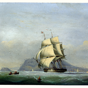 H. M. S. Pique under Sail (oil on board)