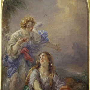 Hagar and the Angel in the Desert (Painting, 1863)