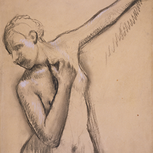 Half Length Nude Girl, c. 1895 (charcoal heightened with white on tracing paper)