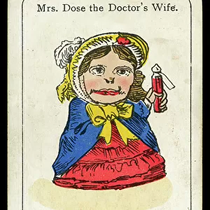 Happy Families: Mrs Dose the Doctor's Wife (colour litho)