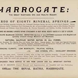 Harrogate, The Great Northern Spa and Health Resort, c 1900 (b / w photo)