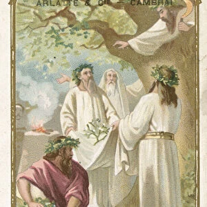 Harvesting mistletoe - New Year among the Celts (chromolitho)