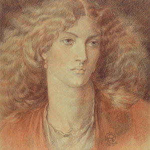 Head of a Woman, called Ruth Herbert, 1876 (red & black chalk on paper)