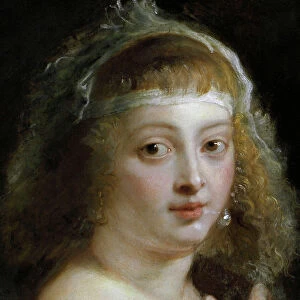 Detail of Helene Fourment in a Fur Robe, 1636-38 (oil on wood)