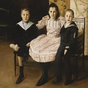 Henry Bernstein and his Brother and Sister, 1892 (oil on canvas)
