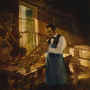 Henry Engelhard Steinway at his Workbench, c. 1920
