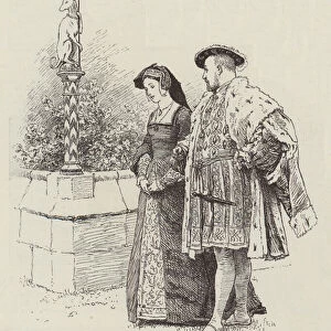 Henry VIII and Anne Boleyn in the Kings Privy Gardens (engraving)