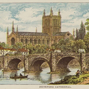 Hereford Cathedral (coloured engraving)