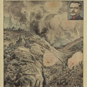 Heroic French defence of the Fort Vaux, commanded by Major Sylvain-Eugene Raynal, Battle of Verdun, World War I, 1916 (colour litho)