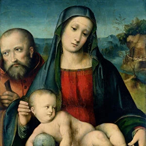 The Holy Family (oil on panel)