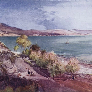 The Holy Land: The Sea of Galilee (colour litho)