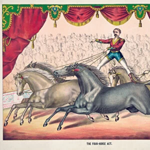 The Four Horse Act at the Circus, 1874 (lithograph)