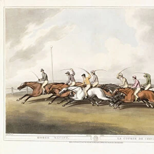 Horse Racing, 1807-1808 (hand-coloured aquatint)