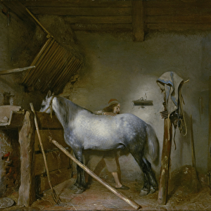 Horse in a Stable, c. 1652-54 (oil on panel)